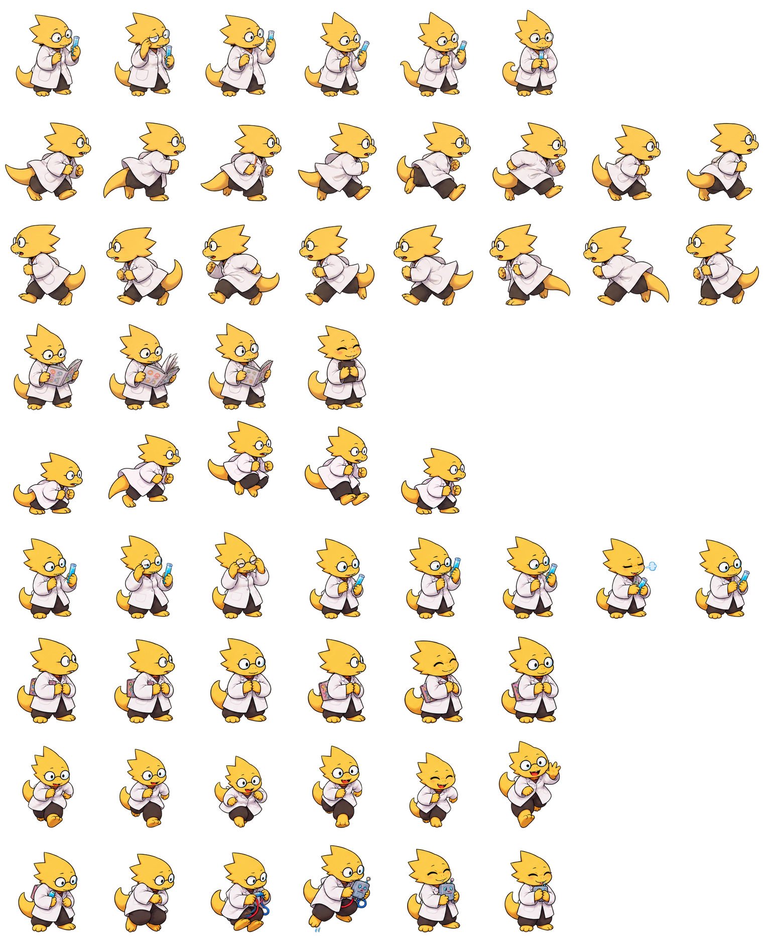 艾菲斯 Alphys Codex pet original spritesheet