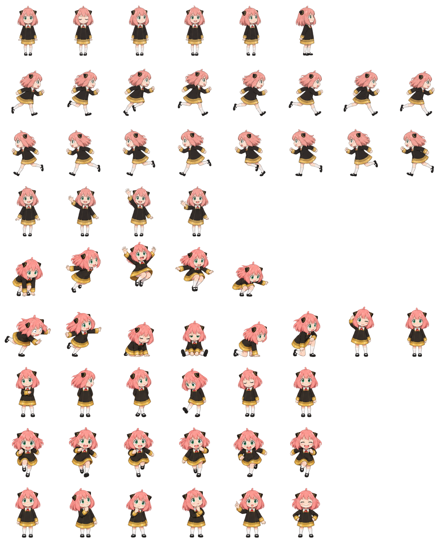Anya Forger — Cozy Fan Art Codex pet original spritesheet