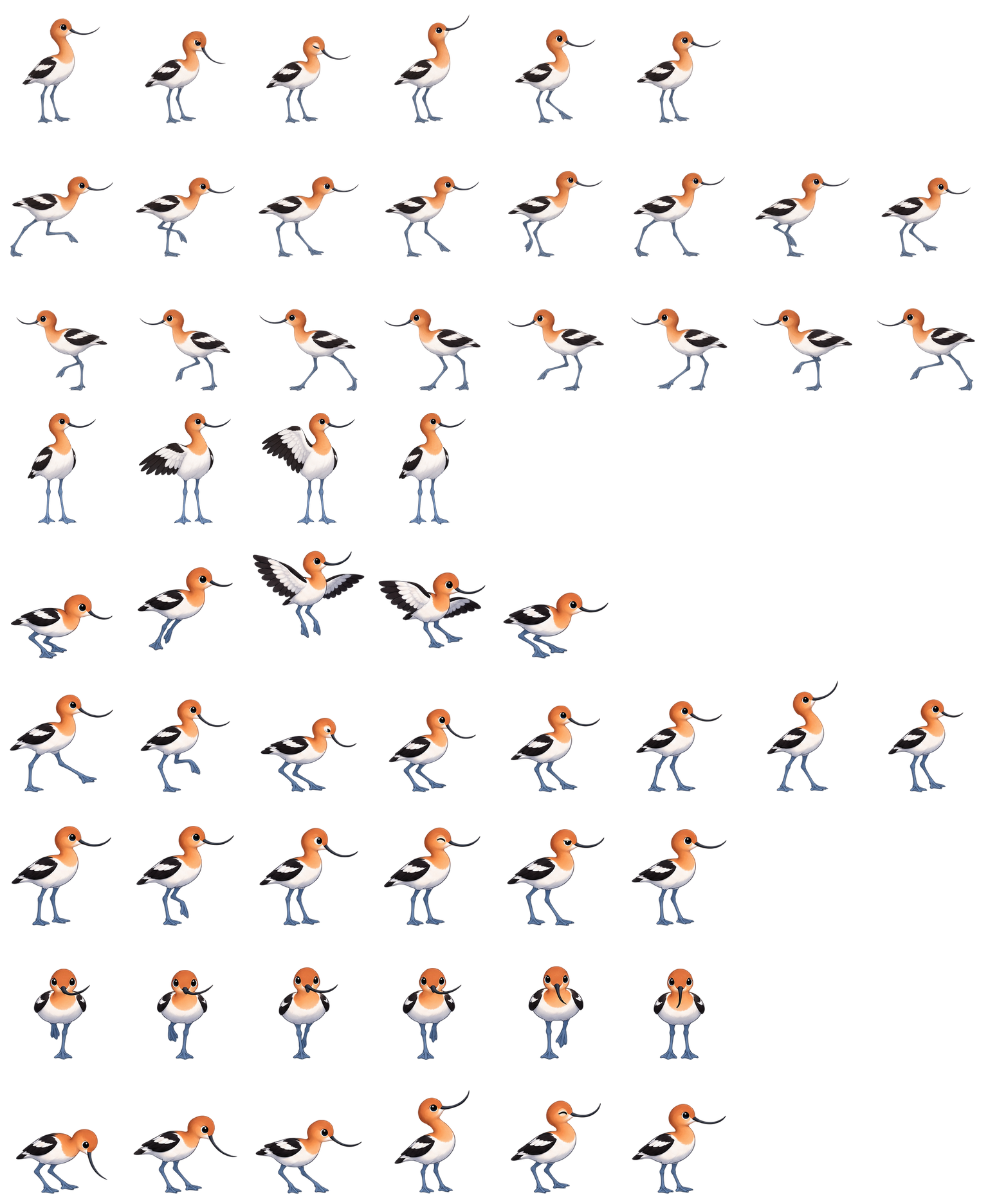 反嘴鹬弯弯 Avocet Sweepbill Codex pet original spritesheet