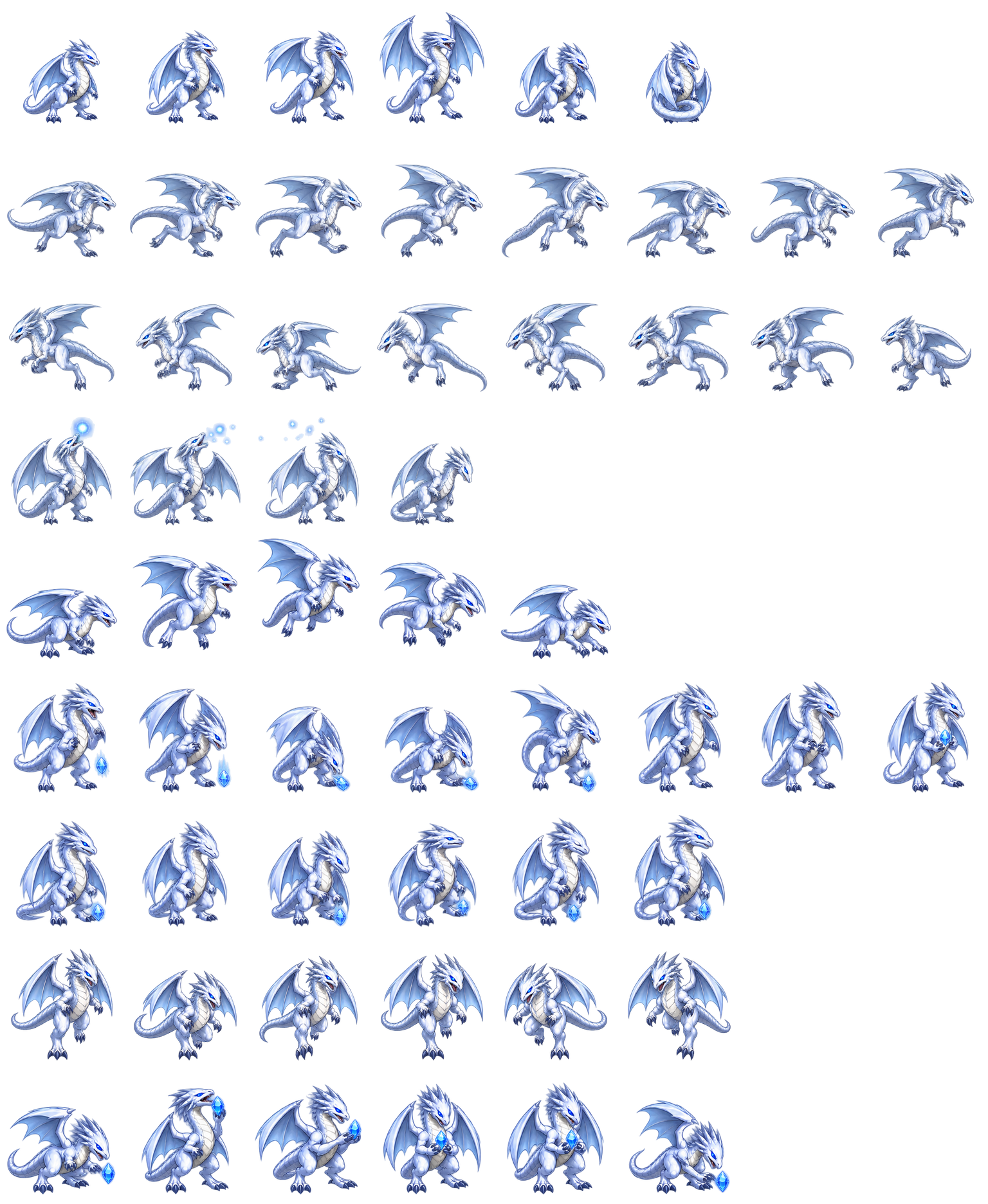 青眼白龙 Blue-Eyes White Dragon Codex pet original spritesheet