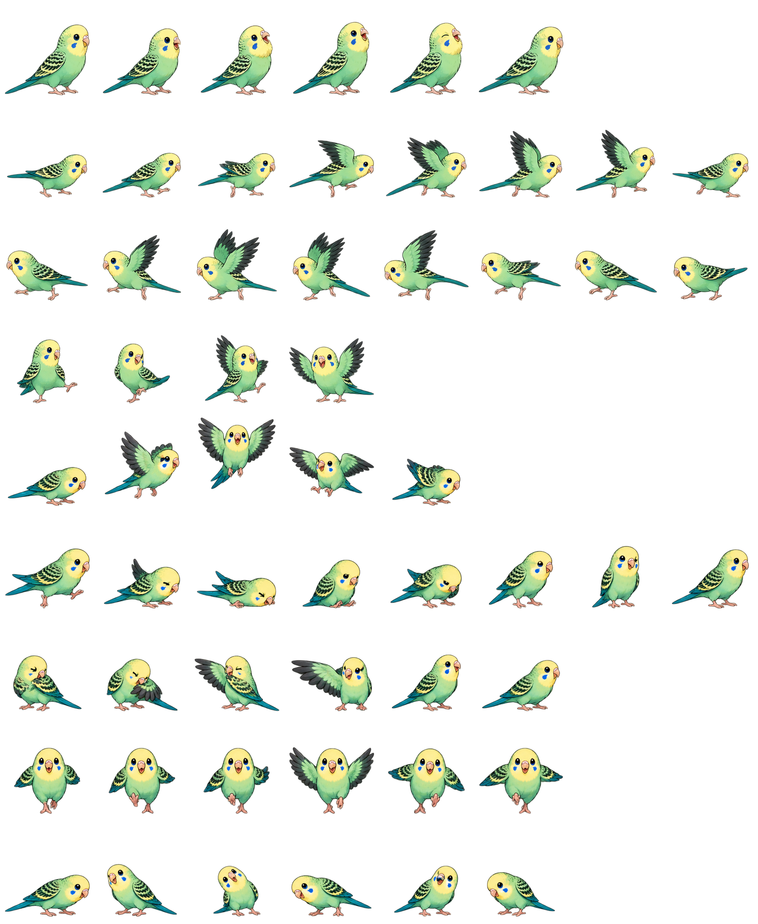 虎皮鹦鹉薄荷翼 Budgie Mintwing Codex pet original spritesheet