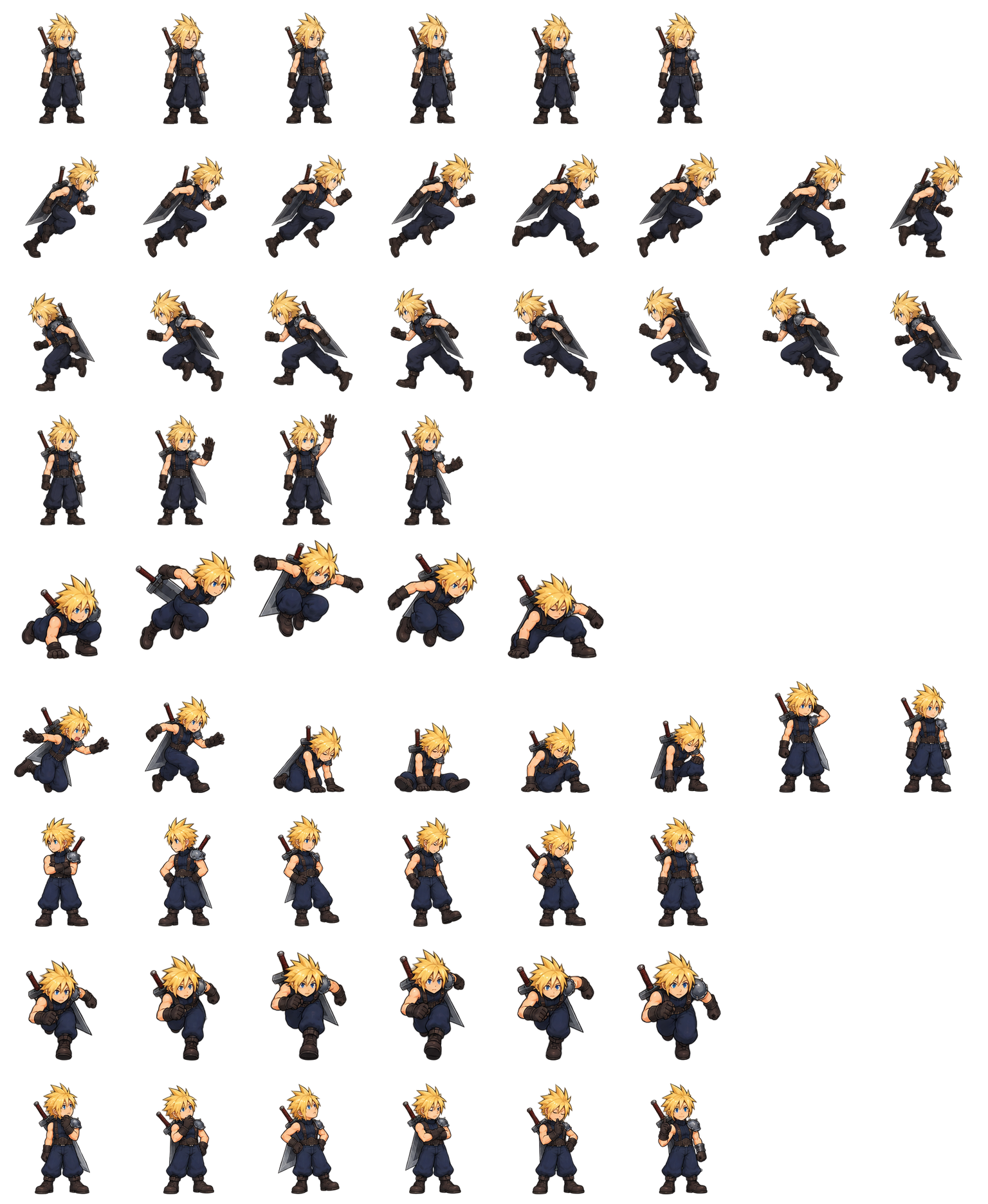 Cloud Strife — Cozy Fan Art Codex pet original spritesheet
