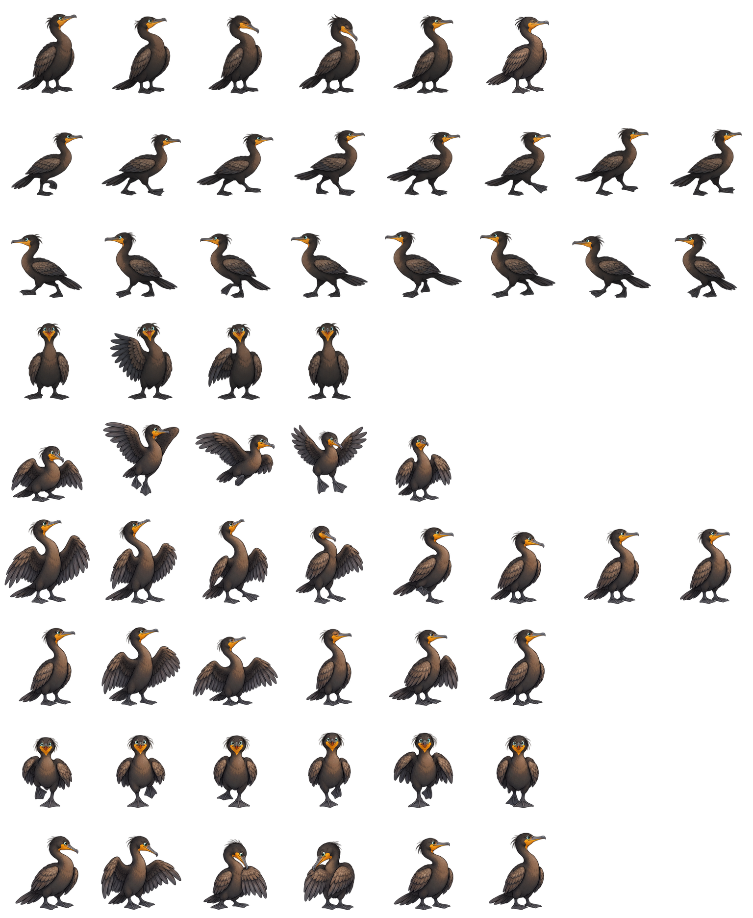鸬鹚晾翼 Cormorant Drywing Codex pet original spritesheet