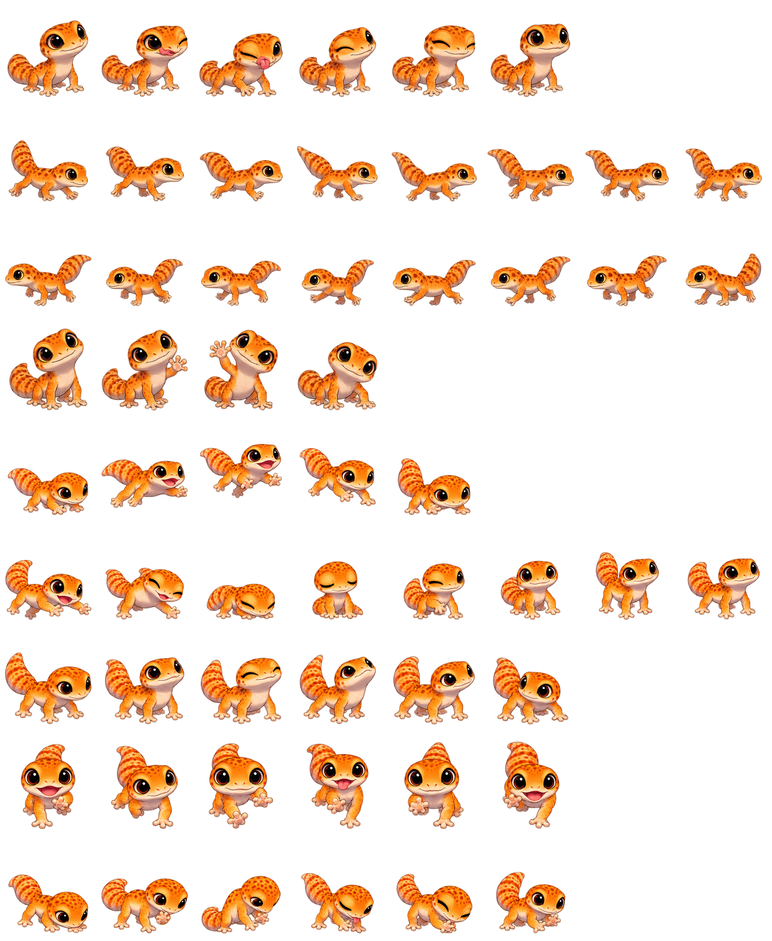 守宫蜜橘 Gecko Tangerine Codex pet original spritesheet