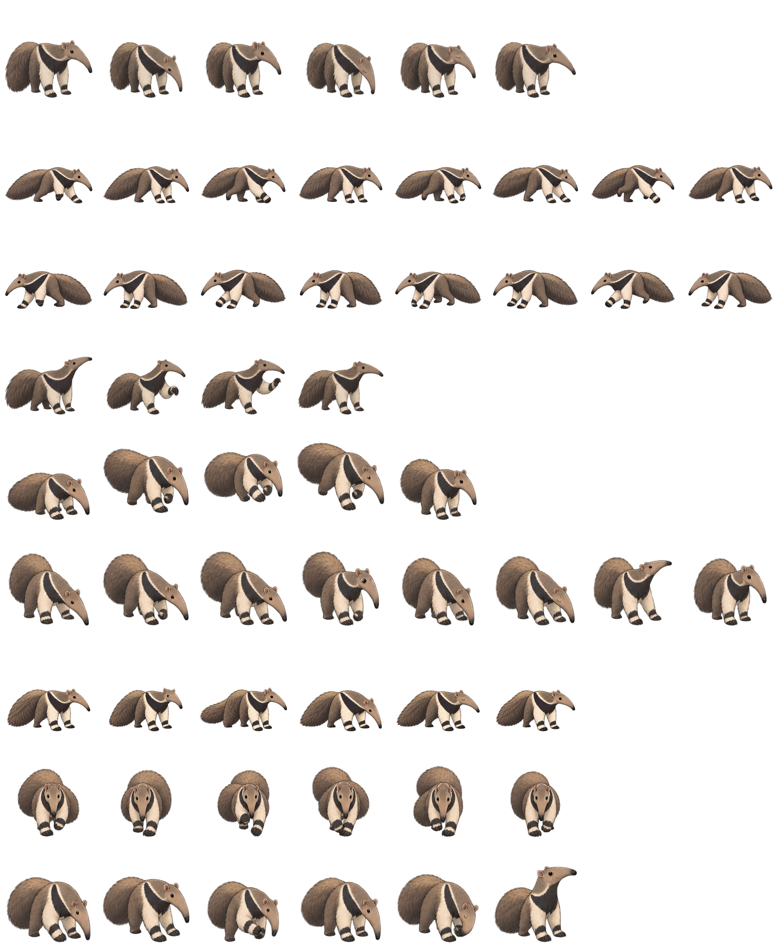大食蚁兽帚尾 Giant Anteater Brushtrail Codex pet original spritesheet
