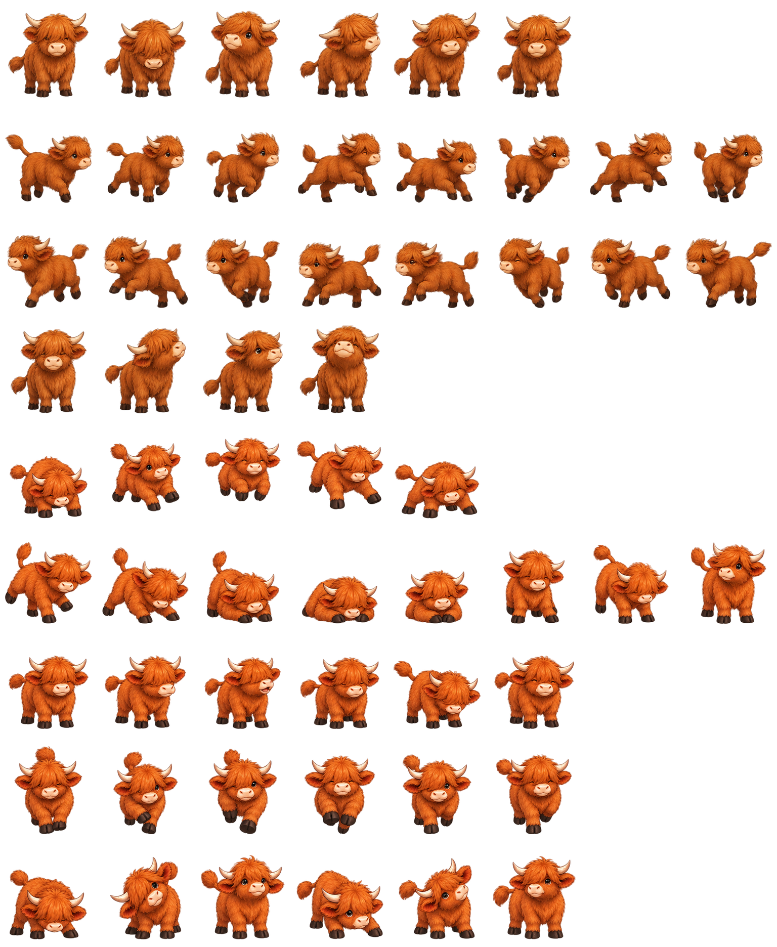 高地牛锈锈 Highland Cow Rusty Codex pet original spritesheet