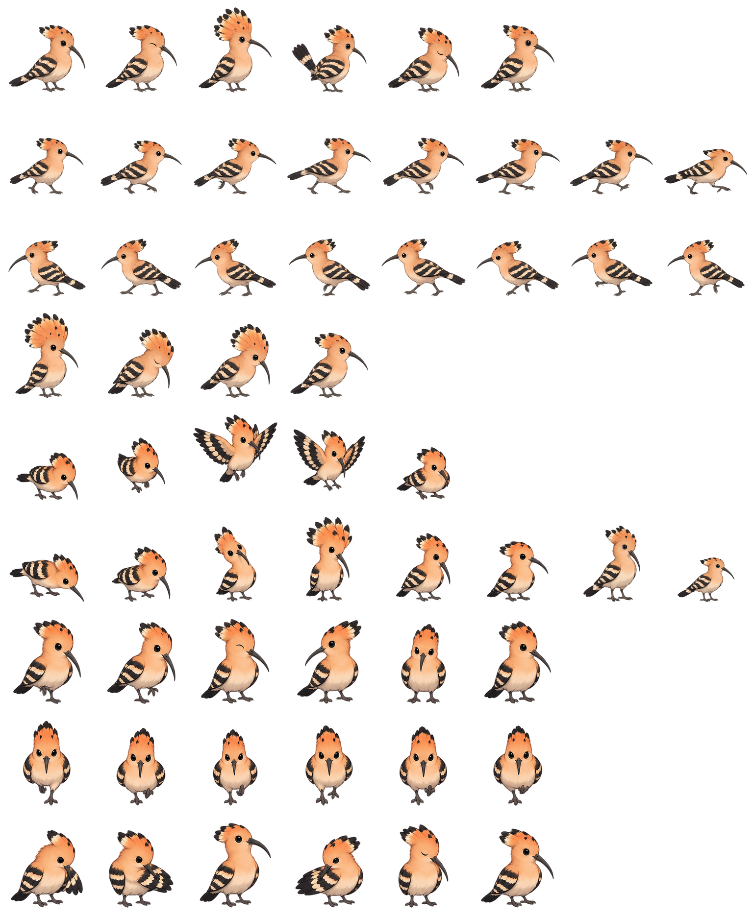 戴胜扇冠 Hoopoe Fancrest Codex pet original spritesheet