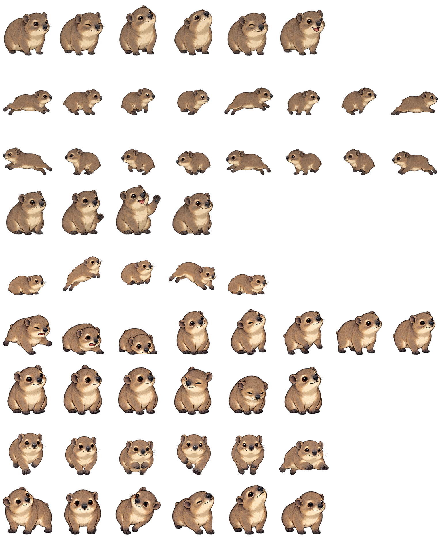 蹄兔岩团 Hyrax Pebble Codex pet original spritesheet