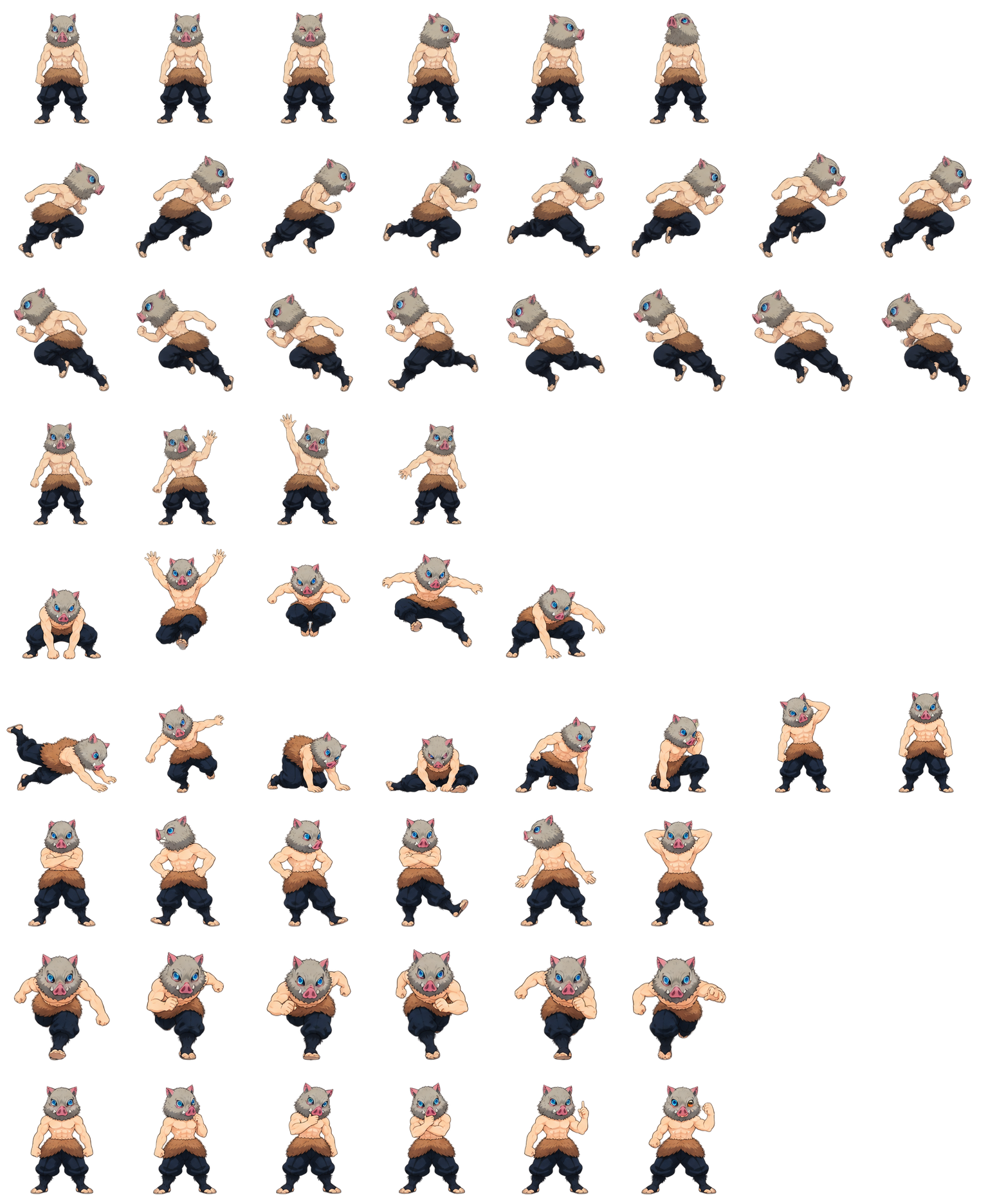 Inosuke Hashibira — Cozy Fan Art Codex pet original spritesheet