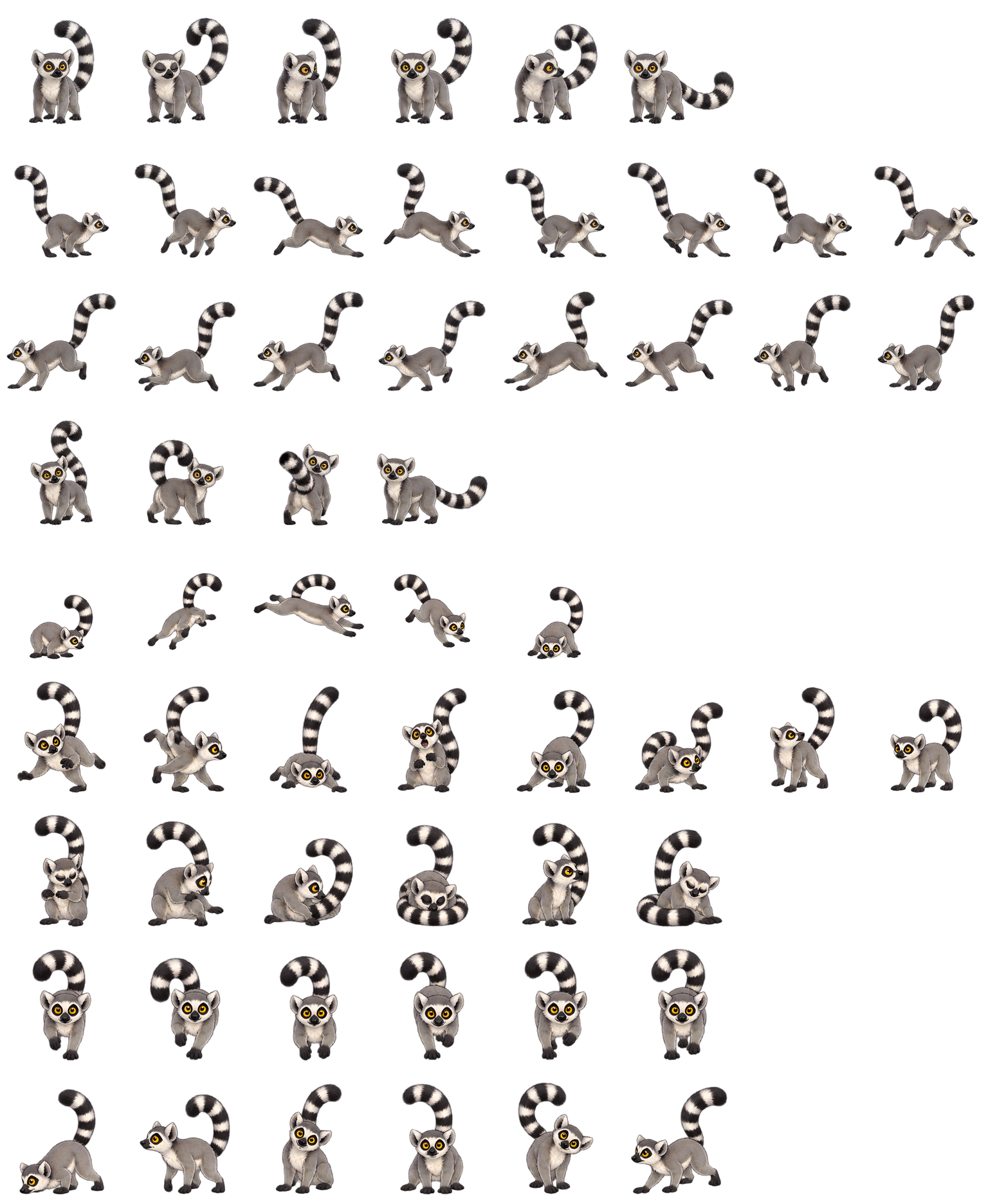 环尾狐猴圈圈 Lemur Ringtail Codex pet original spritesheet