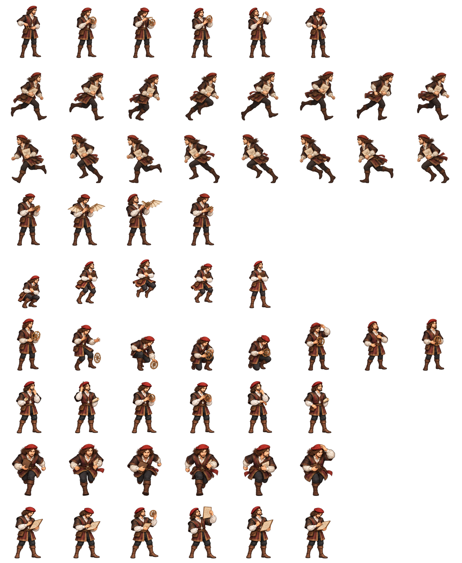 列奥纳多·达·芬奇（刺客信条） Leonardo da Vinci (Assassin's Creed) Codex pet original spritesheet
