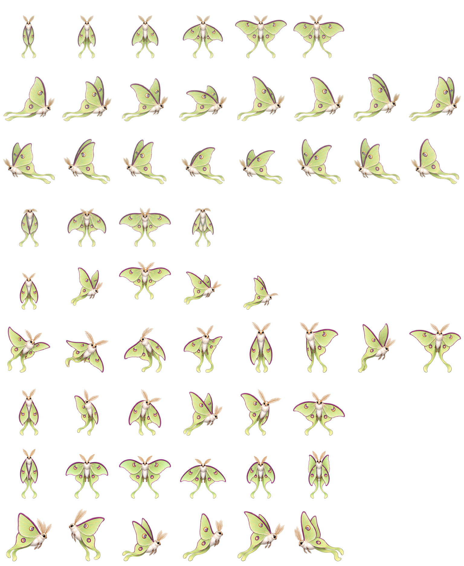 月神蛾月叶 Luna Moth Moonleaf Codex pet original spritesheet