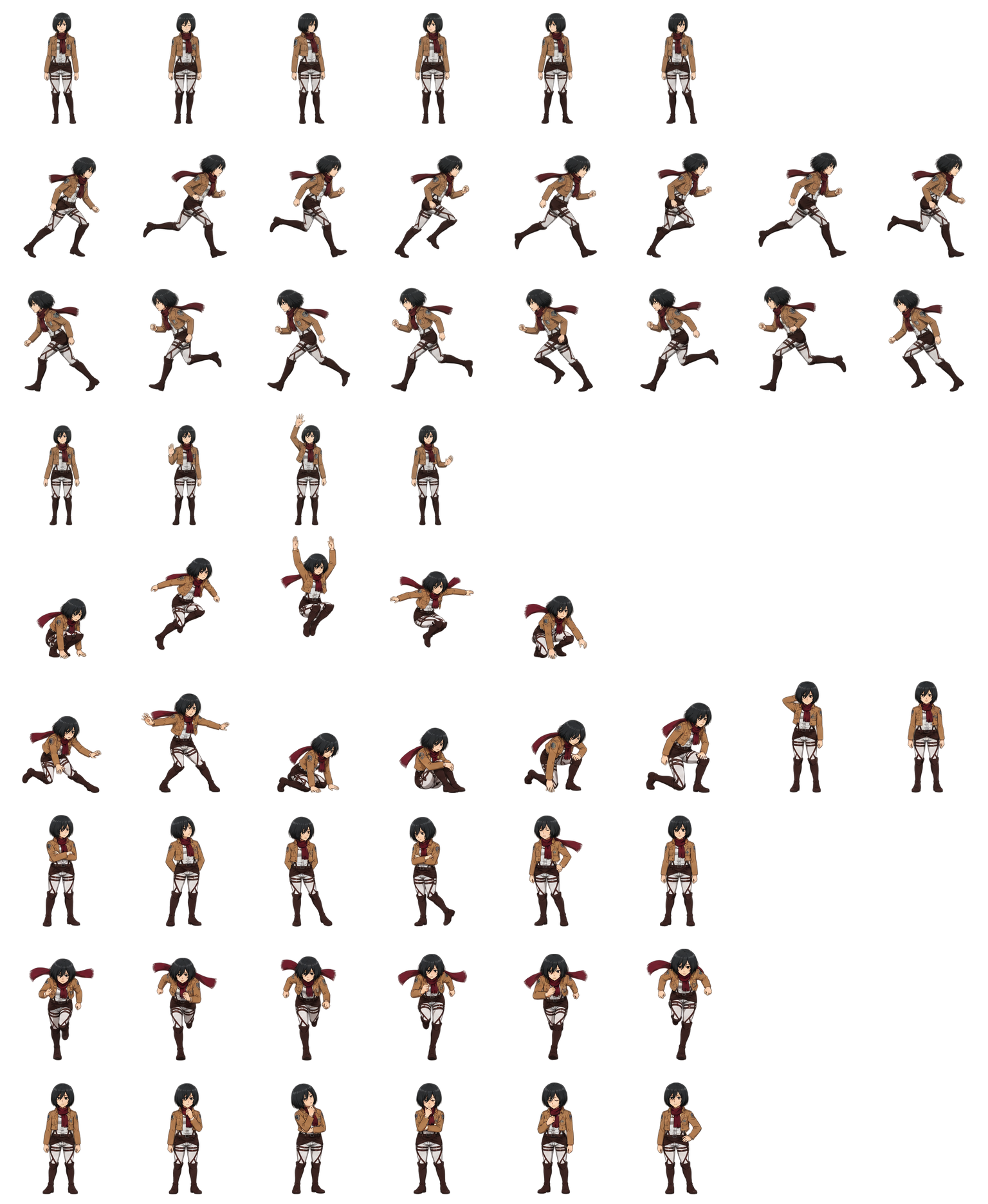 Mikasa Ackerman — Cozy Fan Art Codex pet original spritesheet