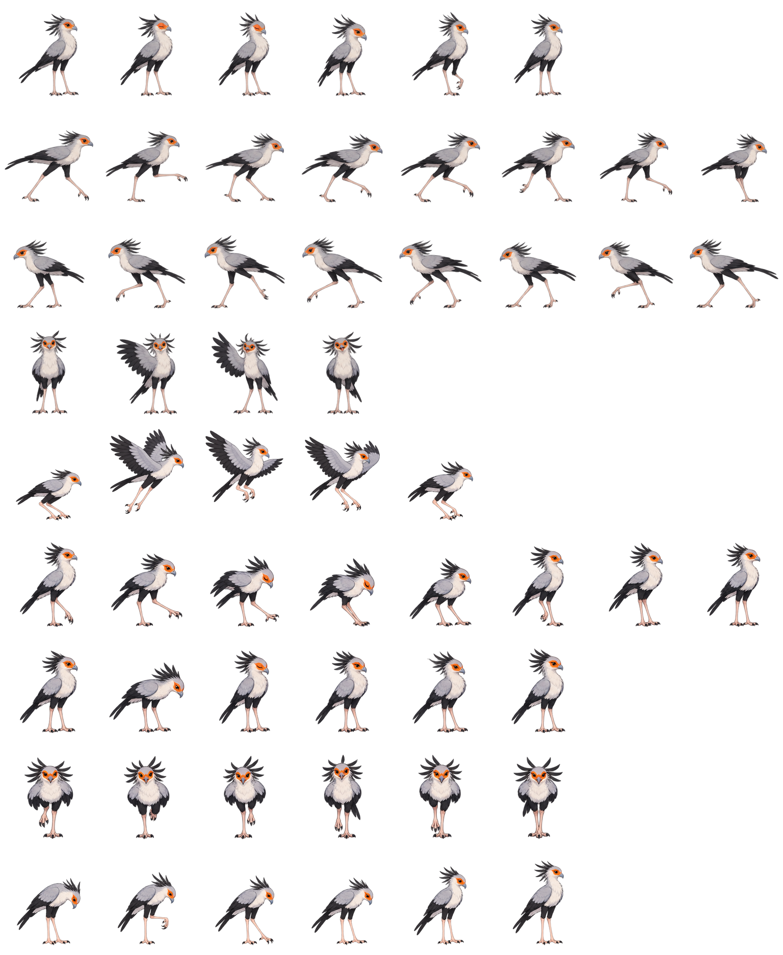 蛇鹫长步 Secretarybird Stride Codex pet original spritesheet