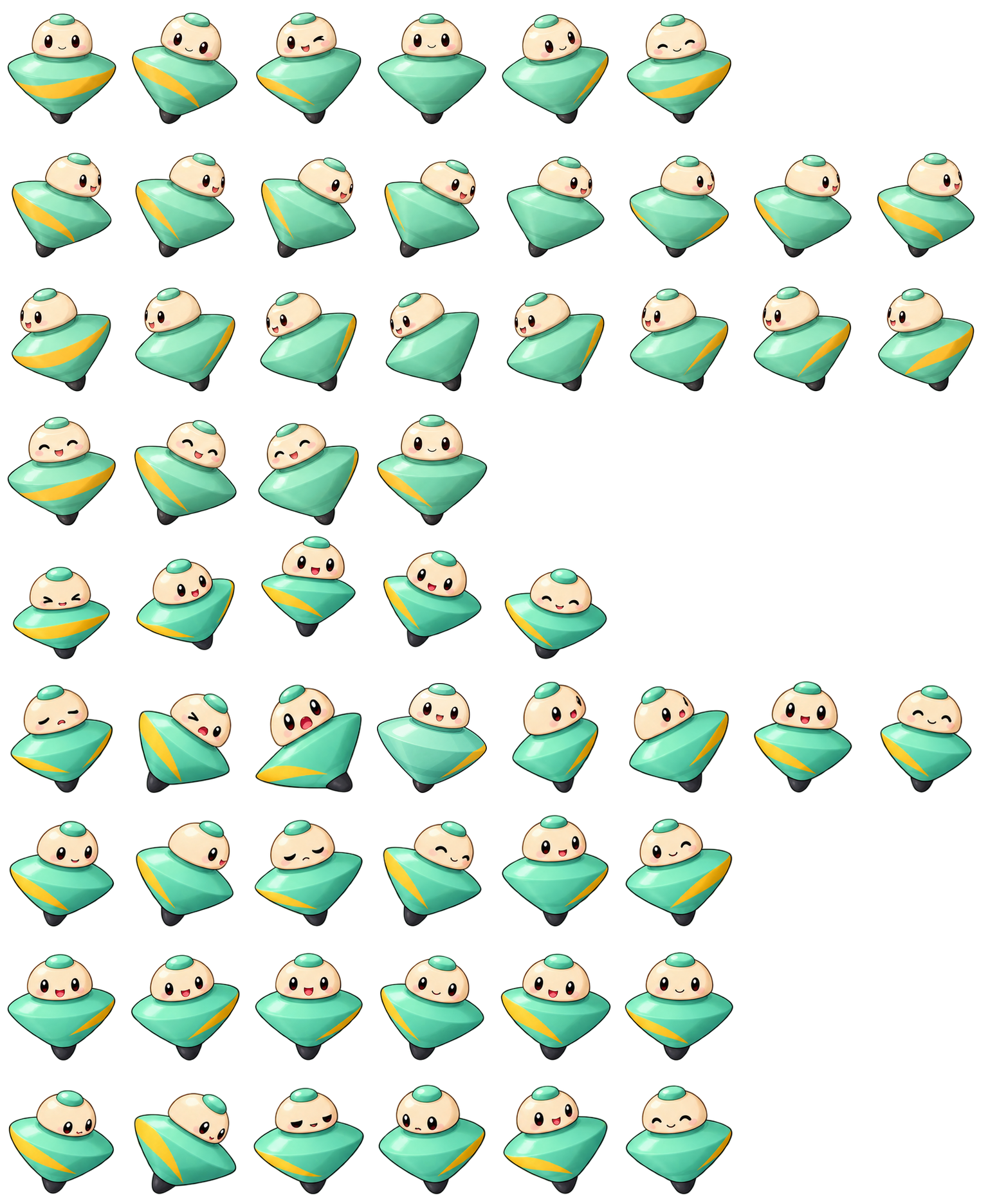 陀螺晃晃 Spinning Top Drowse Codex pet original spritesheet