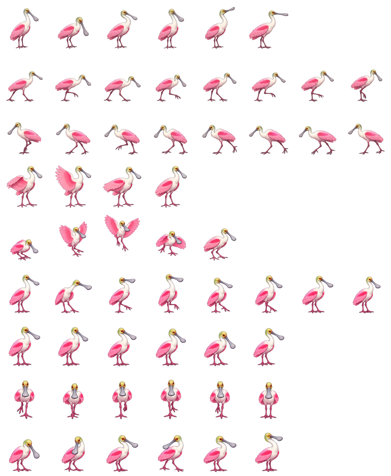 玫瑰琵鹭筛步 Spoonbill Siftstep Codex pet original spritesheet