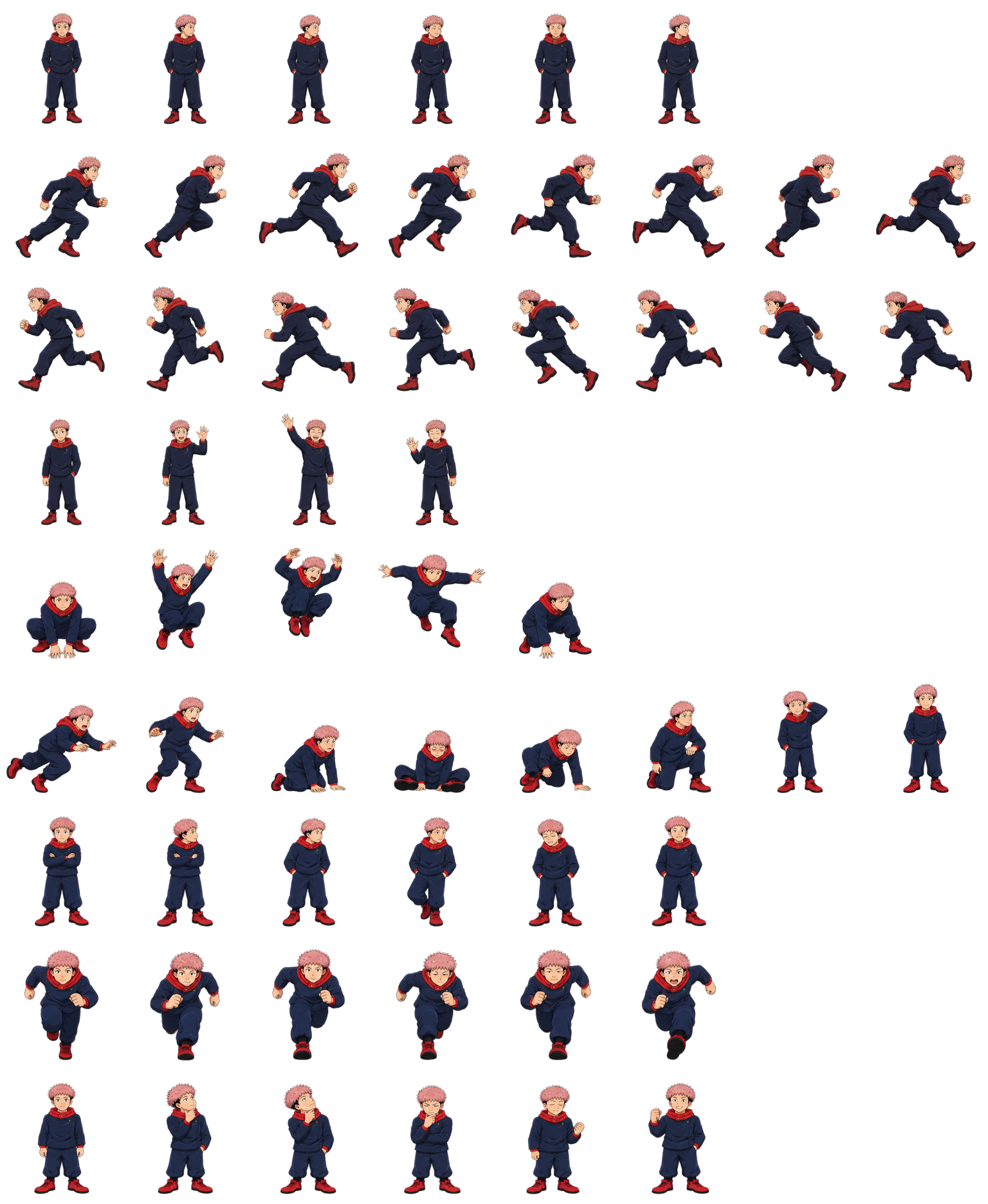 Yuji Itadori — Cozy Fan Art Codex pet original spritesheet