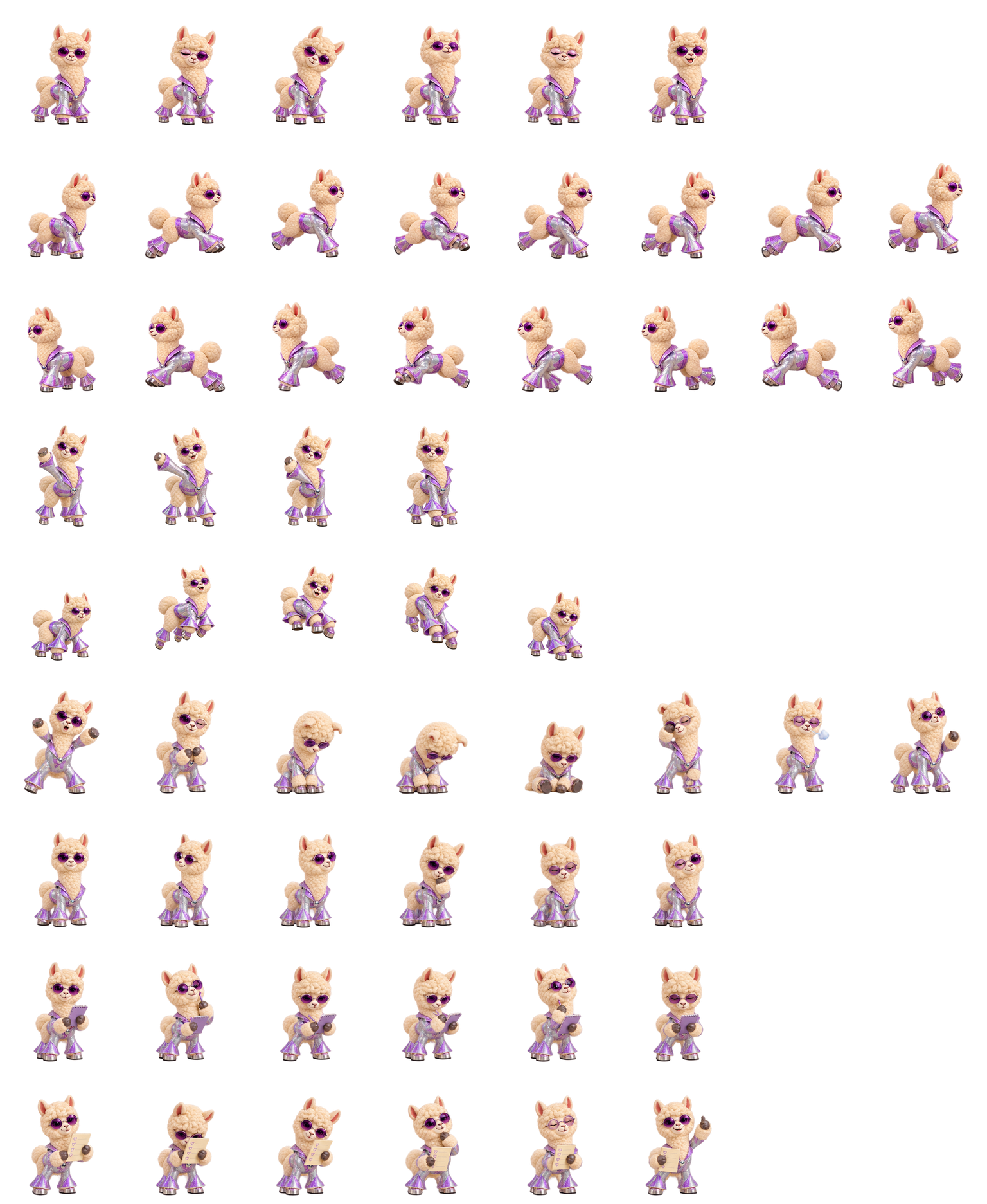 Disco Alpaca Codex pet original spritesheet