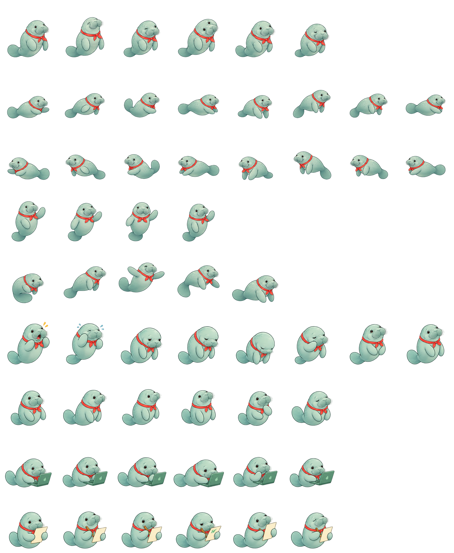 Mint Manatee Codex pet original spritesheet
