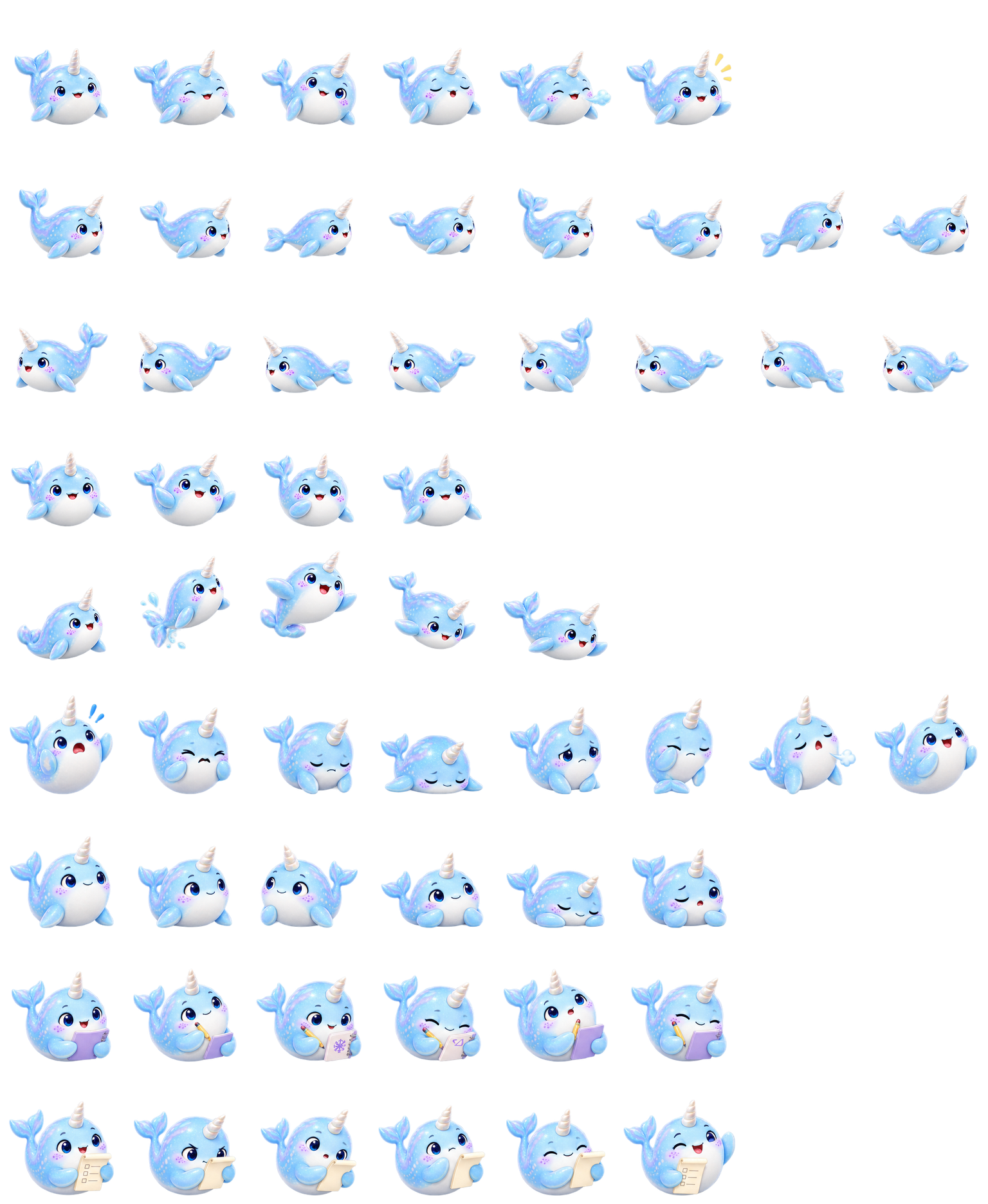 Narwhal Snowcone Codex pet original spritesheet
