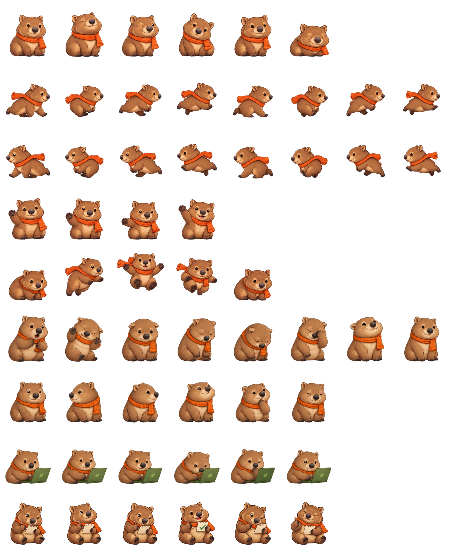 Nutmeg Wombat Codex pet original spritesheet
