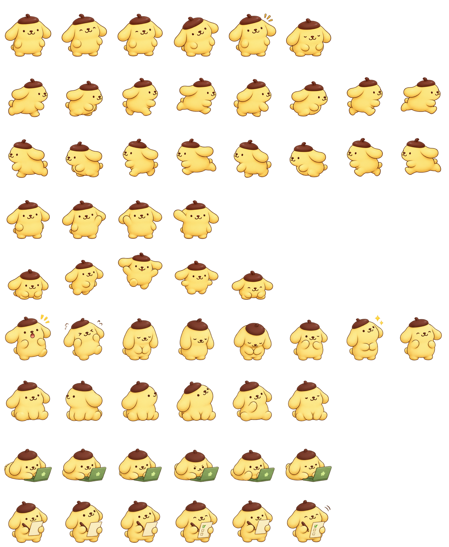 Pompompurin Custard Codex pet original spritesheet